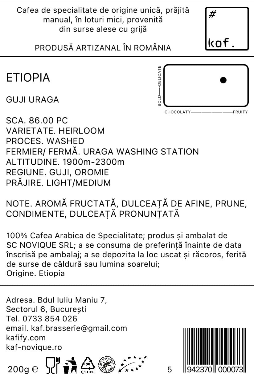 Specialty Coffee Single Origin ETHIOPIA Guji Uraga