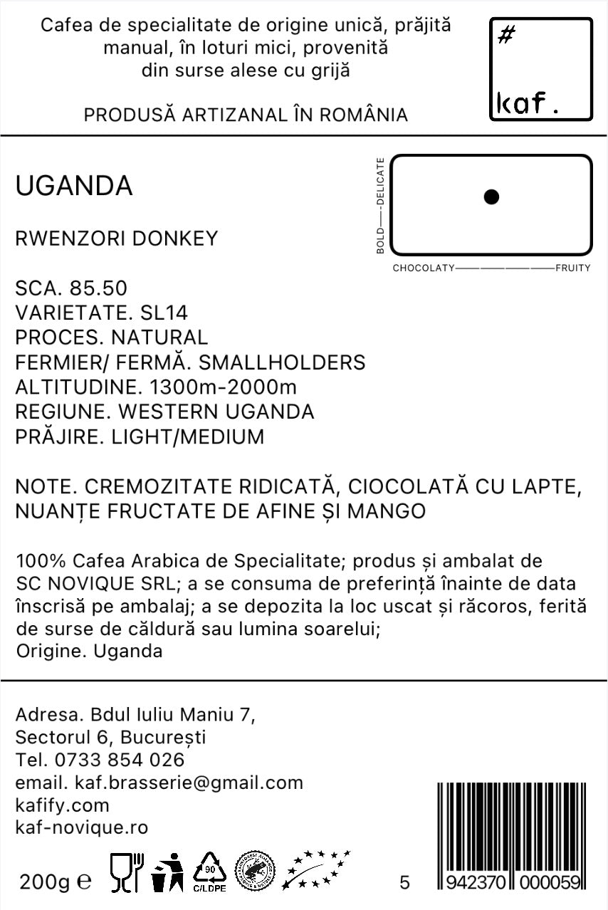 Specialty Coffee Single Origin UGANDA Rwenzori Donkey